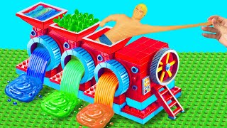 LEGO Shredding Machine Destroys Everything Stretch Armstrong Food Slime and Foam Beads More [upl. by Patten600]