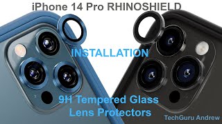 iPhone 14 Pro 9H Tempered Glass Lens Protectors RHINOSHIELD INSTALLATION [upl. by Alithia]