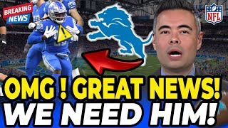 🔴OUT NOW NOBODY WAS EXPECTING THIS HE WILL COME BACK Detroit Lions News Today NFL 2023 [upl. by Scriven]