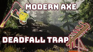 Finally Got The Modern Axe and Building Deathfall Traps  The Forest  theforest sonsoftheforest [upl. by Ahseinod]