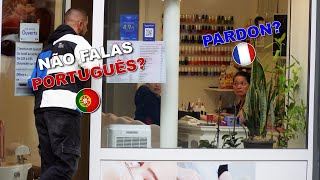 VINGUEIME DOS FRANCESES FALANDO PORTUGUÊS COM ELES 🇵🇹🇫🇷 prank PARTE 1 [upl. by Ienttirb416]