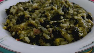 risotto di cavolo nero e pancetta affumicata ricetta risotto con cavolo nero e pancetta [upl. by Rexana]