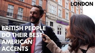 🇬🇧BRITISH PEOPLE DO THEIR BEST AMERICAN ACCENT 🇺🇸 [upl. by Aranat208]