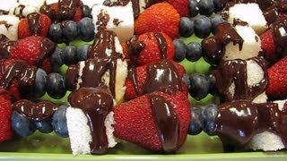 Bettys 4th of July ChocolateDrizzled Fruit Skewers [upl. by Novonod]