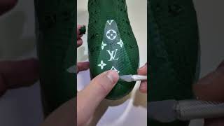 Painting Custom LOUIS VUITTON CLEATS [upl. by Aynas]