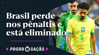 BRASIL SOFRE PERDE NOS PÊNALTIS PARA O URUGUAI E ESTÁ FORA DA COPA AMÉRICA  PRORROGAÇÃO [upl. by Rafiq560]