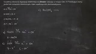 Uzupełnij równania dysocjacji elektrolitycznej wpisując w miejsce liter AF brakujące wzory jonów [upl. by Roede]