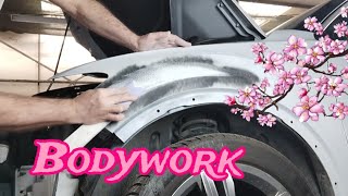 Tinsmith work Bodywork Car Painting Glasurit base SATA HVLP Iwata WS400 Clear RM [upl. by Aihsemaj185]