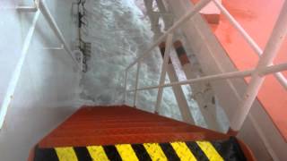 Strong storm and a big list causing floods on a Tanker Vessel  MT Wolgastern [upl. by Nahgem80]