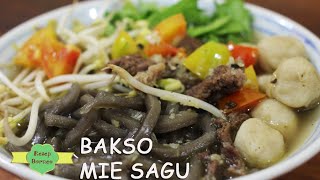 Resep Bakso Mie Sagu Noodles Sago Meatball Recipe [upl. by Rett]