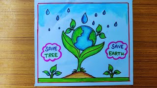 Environment day poster drawingenvironment day drawingsave environment drawingsave tree poster [upl. by Ulphia]