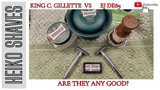 King C Gillette razor vs Edwin Jagger DE89  Giveaway reminder [upl. by Lukash]