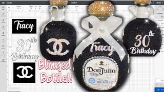 DIY Glam Glitter Birthday Bottle with Rhinestones [upl. by Atterual967]