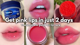 HOW I GOT PLUMP  SOFT PINK LIPS IN 2 days naturally [upl. by Jeanelle]