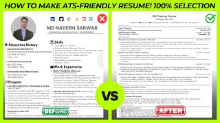 How To Make ATS Friendly Resume  100 Selection Guarantee  Customize amp Download Free Resume  2025 [upl. by Dopp26]