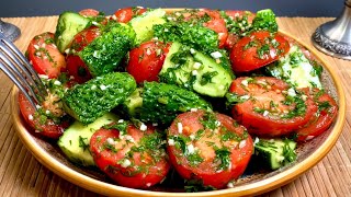 Na ja ein sehr leckerer Salat Schneiden Sie einfach Gurken und Tomaten Gesund und schnell 🥒🍅 [upl. by Padraic]