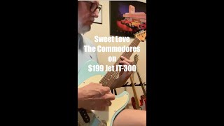 Jet Guitars JT300 TeleStyle guitar in Sonic Blue  The Commodores Sweet Love  rhythm guitar demo [upl. by Neenaej916]