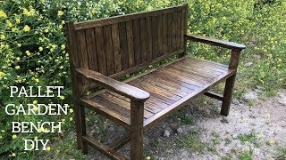 Paletten bank yapımı  Making bench from pallets  Banco de palets  Outdoor sofa diy  Garden bench [upl. by Bethezel]