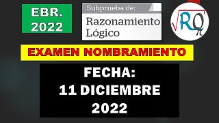 EXAMEN NOMBRAMIENTO 2022 👍 HABILIDADES GENERALES RAZONAMIENTO LOGICO ✔ 11 DICIEMBRE 2022 [upl. by Anaitsirk]