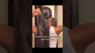 Sleek ponytail Hair tutorial  black women hair style transformation  2022 Tiktok hair fav hair [upl. by Yup]