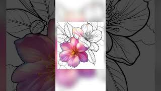 Beautiful coloring flower 🌹saherscreations coloring books [upl. by Schuster]