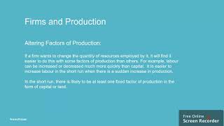 21 IGCSE ECONOMICS 0455 C21 PRODUCTION AND FIRMS [upl. by Ecertak416]