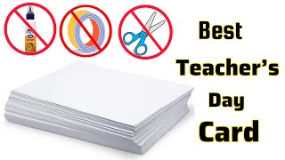 Best Teachers Day Card Idea Teachers Day Gift ideas Greeting Card For Teacher White paper craft [upl. by Randolf]