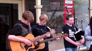 Scottish Street Folk Music Band Busking Scotland [upl. by Ahseiyk]