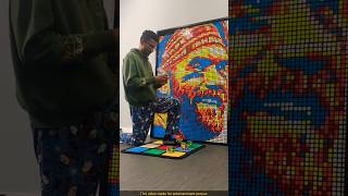 This Man Rubiks cube make painting 🎨 shortvideo [upl. by Sivel221]