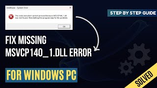 How to Fix Missing MSVCP1401DLL Error  Windows 32 amp 64bit [upl. by Barker]