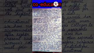 Essay on coeducation in English youtubeshorts viral trending [upl. by Netsruk]