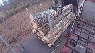 Semi Trailer amp spruce log loading [upl. by Pettifer]