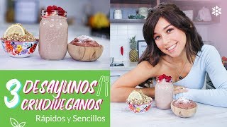 3 Desayunos Crudiveganos I Recetas para Bajar de Peso [upl. by Dracir]