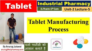 Tablet Manufacturing Process  Granulation Compression  L5 Unit2  Industrial Pharmacy 5th Sem [upl. by Inness834]