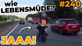 Lebensmüde Motorradfahrer Close Calls amp beinahe vom LKW gerammt  GERMANDASHCAM 240 [upl. by Lugar295]