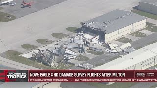 Immense Hanger Damage Albert Whitted Airport in St Petersburg Florida After Hurricane Milton [upl. by Eimarrej]