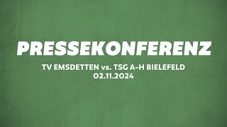 Pressekonferenz TV Emsdetten  TSG AH Bielefeld [upl. by Alysoun893]