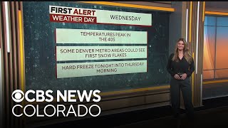 First Alert Weather Day Much colder across Colorado with rain and snow in the Denver area [upl. by Leopoldine]