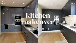 Kitchen makeover on a budget cabinets from high gloss to matt finish [upl. by Ellesij361]