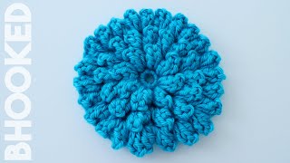 How to Crochet a Flower Crochet Popcorn Stitch Flower Free Pattern [upl. by Melville]