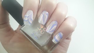 Pink and Purple Water Marble  No Worries Nail Art [upl. by Anahs]