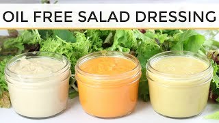 3 DIY Oil Free Salad Dressing Recipes  Easy  Healthy [upl. by Castra]