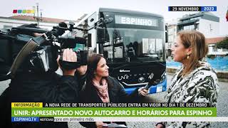 UNIR Apresentado novo autocarro e horários para Espinho [upl. by Darsie]