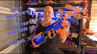 Blaster Breakdown 12 Dec 2020  Nerf Hyperfire with Worker upgrade kit  mod guide [upl. by Ahseuqal]