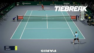 TIEBREAK  Alexander Zverev Vs Stefanos Tsitsipas I Paris Masters I Expert Difficulty PS5 [upl. by Balcke]