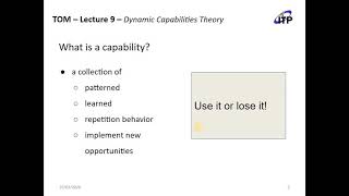 Dynamic Capabilities Theory  Pertemuan 9 [upl. by Wemolohtrab]