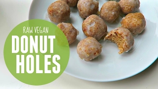 RAW VEGAN DONUT HOLES  Easy vegan treats [upl. by Enirok]