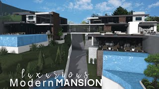 Bloxburg Luxurious Hillside Modern Mansion  Speedbuild  ROBLOX bloxburg [upl. by Hubert]