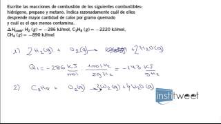 Ejercicio resuelto calor de combustión bachiller [upl. by Lebasiram]