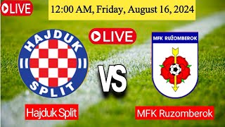 Hajduk Split Vs MFK Ruzomberok  Live Match Score HD 2024 Vivo [upl. by Elram]